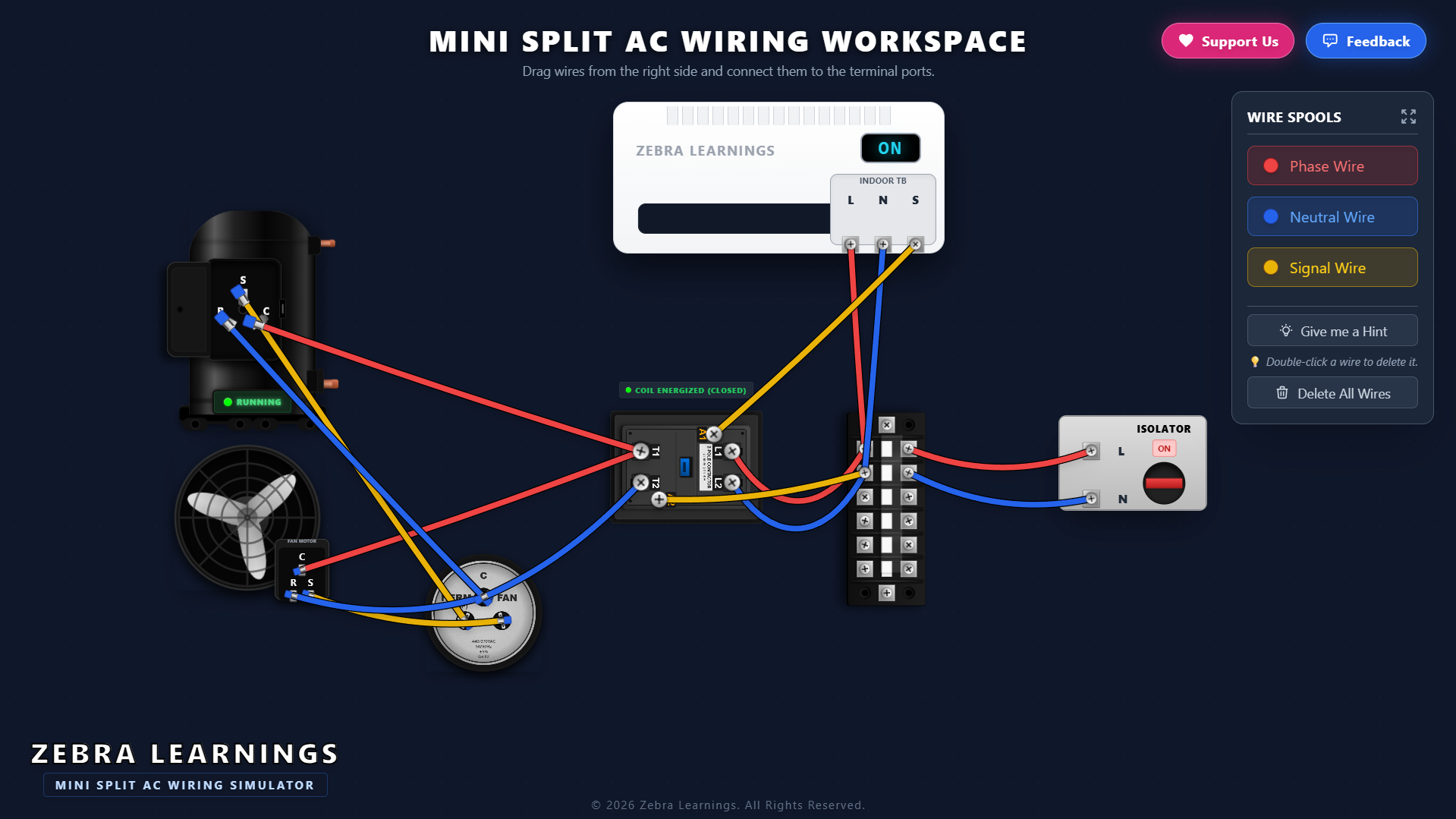Mini Split AC Wiring Simulator